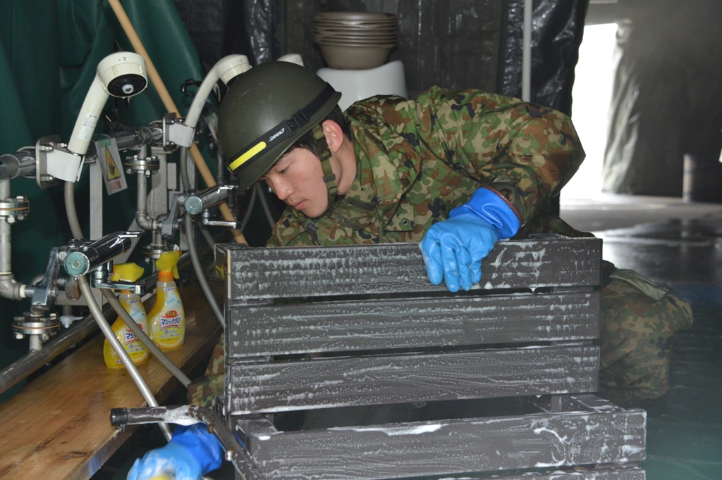 熊野交流センターにおける入浴支援（第2後方支援連隊）