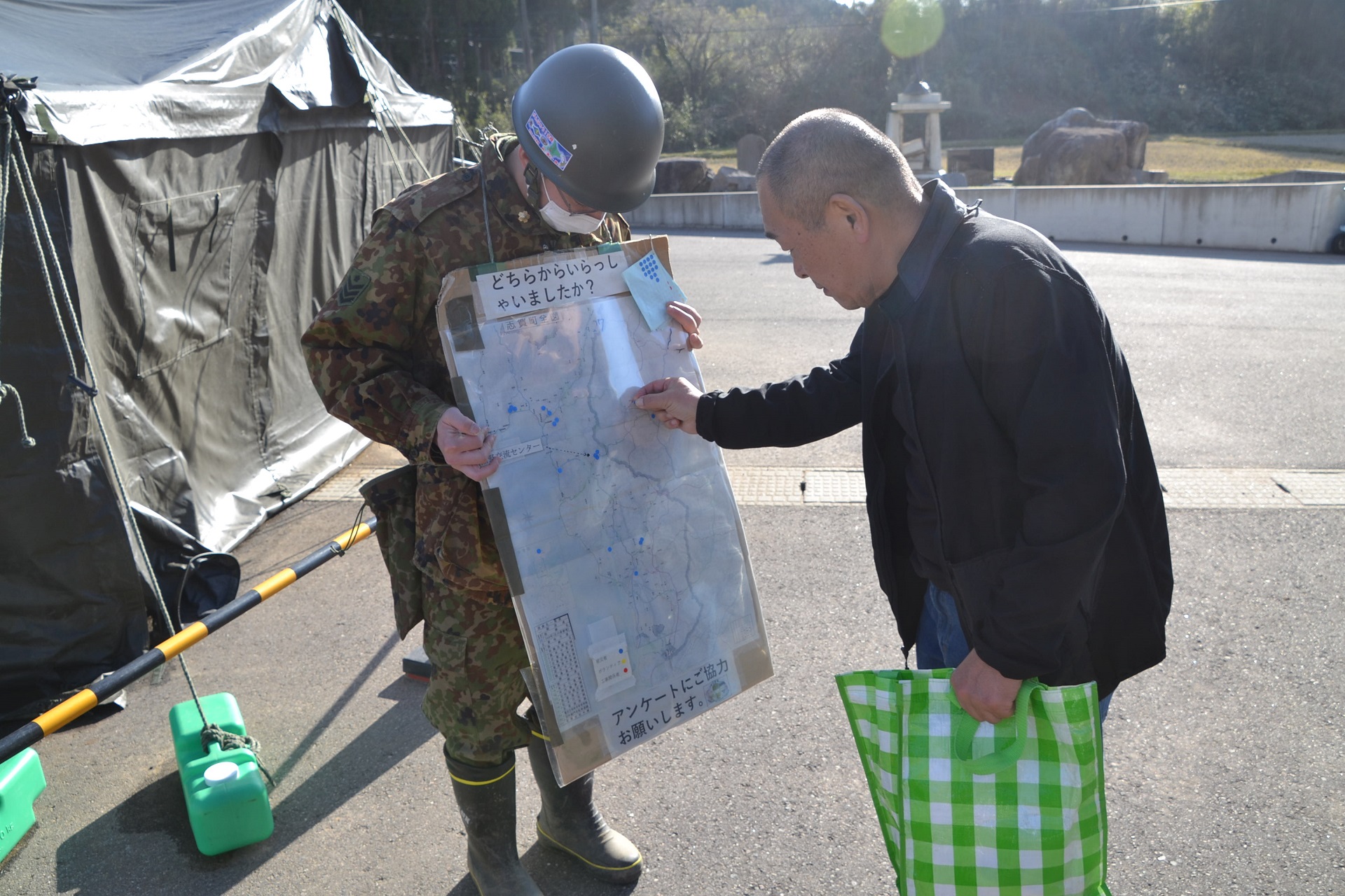 熊野交流センターにおける入浴支援（北部方面後方支援隊）