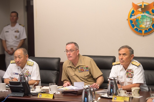日米韓参謀総長級会談の様子（米軍提供）