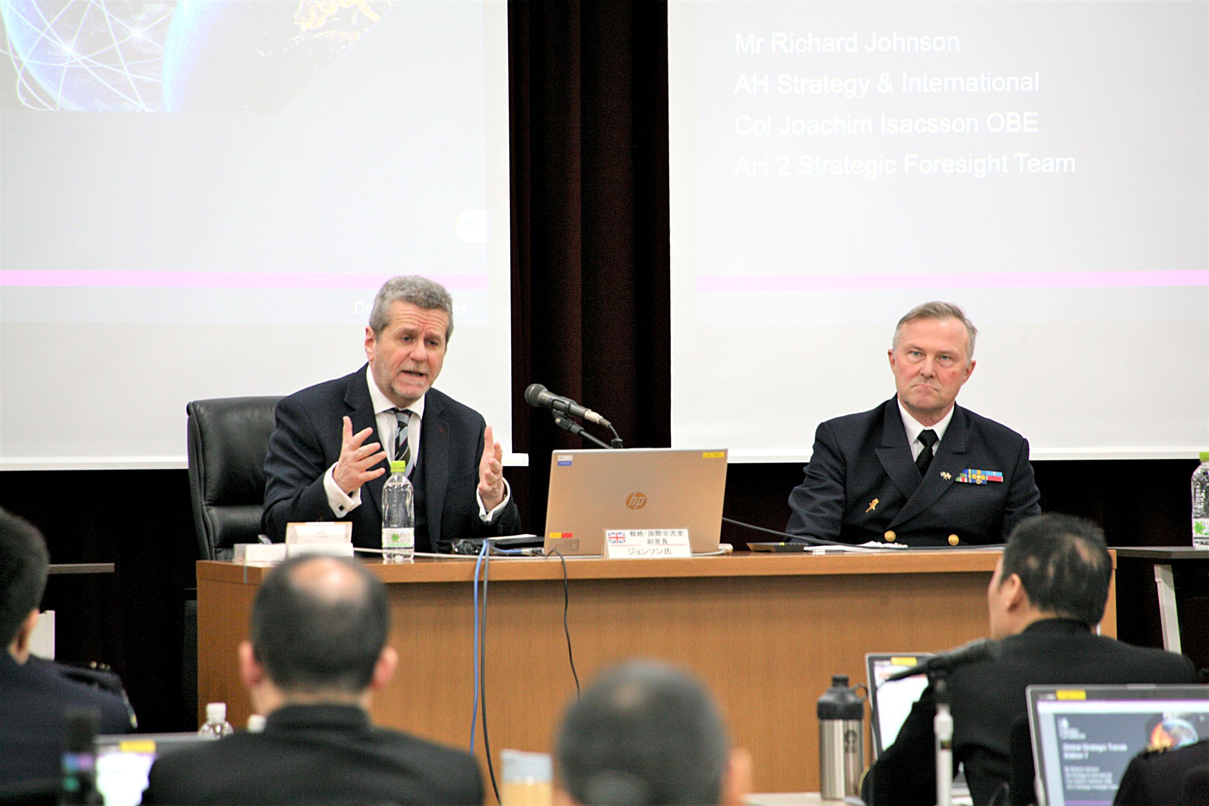 (Left) Mr. Richard Johnson,(Right) COL Isacsson, Swedish Amphibious Corps