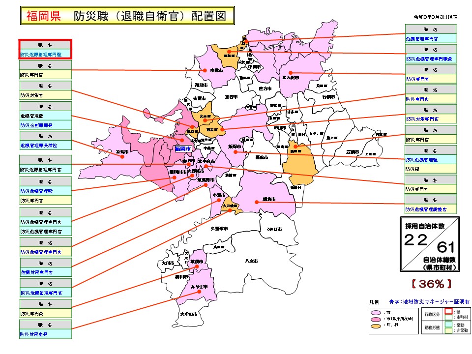 福岡県防災職配置図