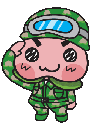 モモろう君の敬礼
