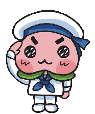 うみモモ君の敬礼