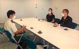 木村友香氏来訪（ミス・ワールドジャパンファイナリスト）地元の新潟県内自衛隊へ研修等協力を依頼