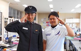 佐渡島出身の高等工科学校生徒2名 故郷へ帰島し母校訪問