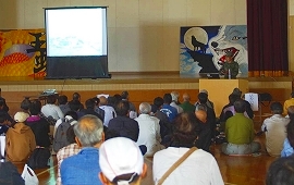 新発田市五十公野地区防災訓練で防災講和