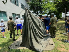 鏡が沖中学校　職場体験（高田駐屯地）