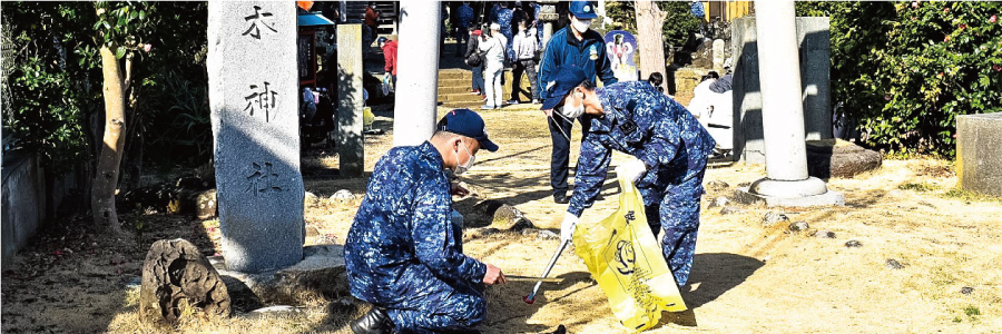 掃海艇「はつしま」が熱海に入港　市民と初島で清掃活動も