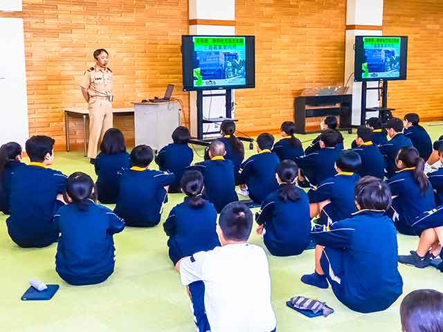三島市立山田中学校での防災教育