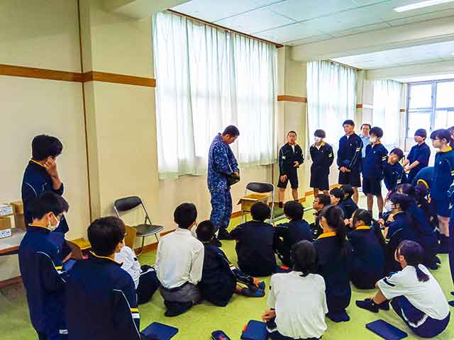 三島市立山田中学校での防災教育