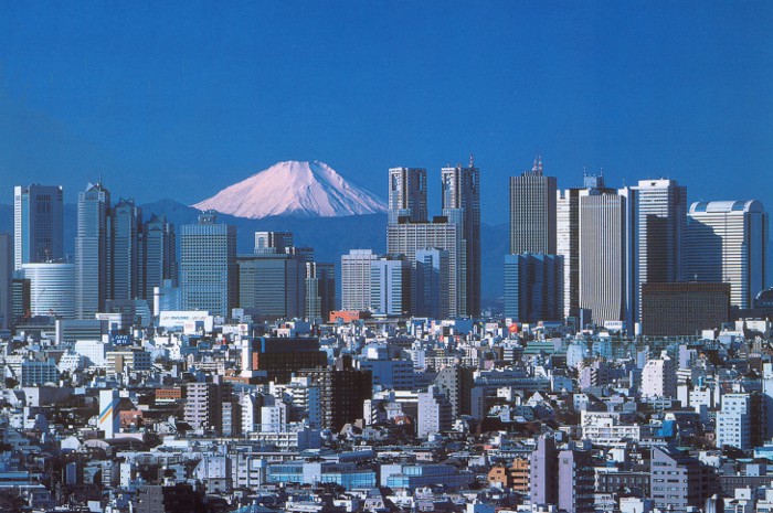 東京都から望む富士山