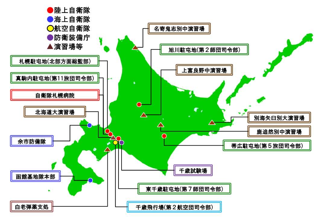 主要防衛施設配置図